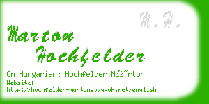 marton hochfelder business card
